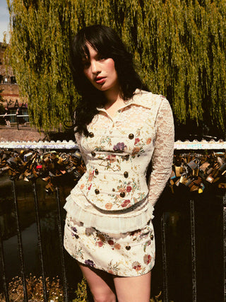 Garden Gambit Floral Jacquard Corset
