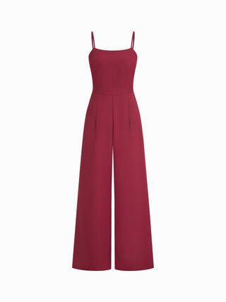 Stand Collar Asymmetrical Cloak Sleeve Mid Rise Wide Leg Jumpsuit