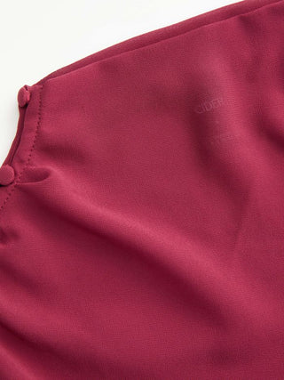 Stand Collar Asymmetrical Cloak Sleeve Mid Rise Wide Leg Jumpsuit