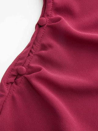 Stand Collar Asymmetrical Cloak Sleeve Mid Rise Wide Leg Jumpsuit