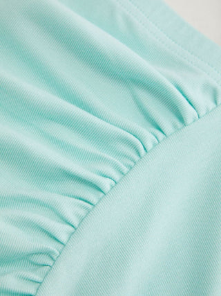 V-neck Batwing Sleeve Ruched Slim Tee