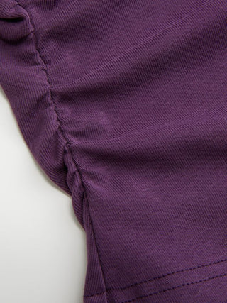 Cotton-blend Halter Cowl Neck Polka Dot Ruched Top