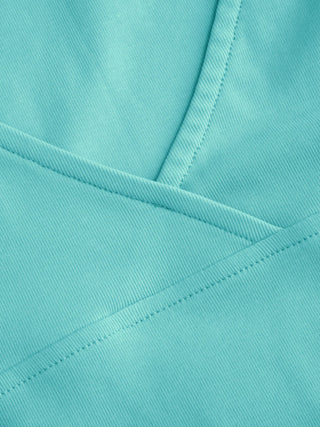 Cotton-blend V-neck Surplice Bell Sleeve Top