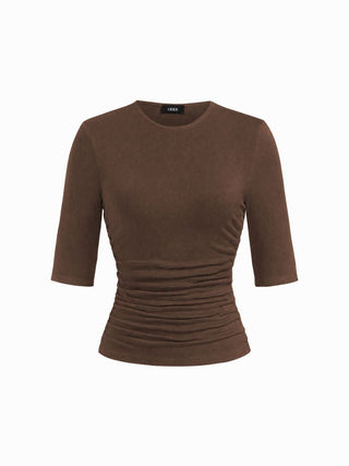 Mid Sleeve Ruched Tee