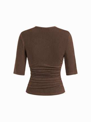 Mid Sleeve Ruched Tee