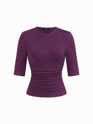 Mid Sleeve Ruched Tee