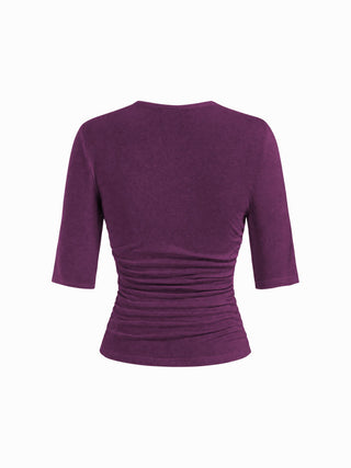 Mid Sleeve Ruched Tee