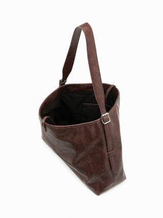 BOWKNOT CRINKLED FAUX LEATHER TOTE BAG