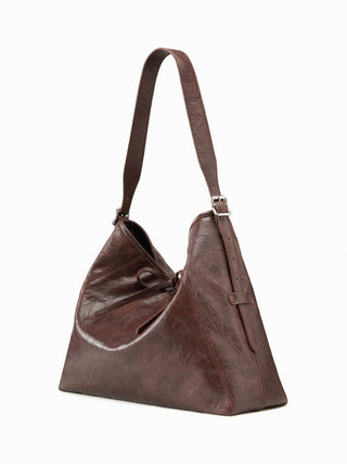 BOWKNOT CRINKLED FAUX LEATHER TOTE BAG