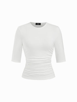 Mid Sleeve Ruched Tee