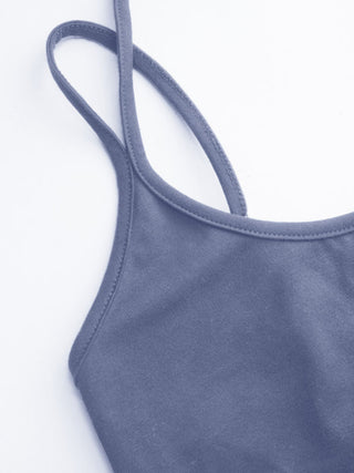 Cotton-blend Halter Neck Double Strap Cami Top