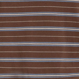Cotton-blend Striped Polo Neck Short Sleeve Ruched Tee