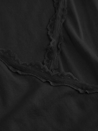 V-neck Ruffle Sleeve Lace Trim Drawstring Ruched Top