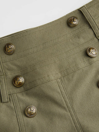 Low Rise Metal Button Sailor Micro Shorts