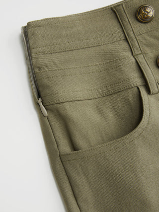Low Rise Metal Button Sailor Micro Shorts