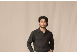 [CULTUM] Cashmere Blend Polo Knit Sweater