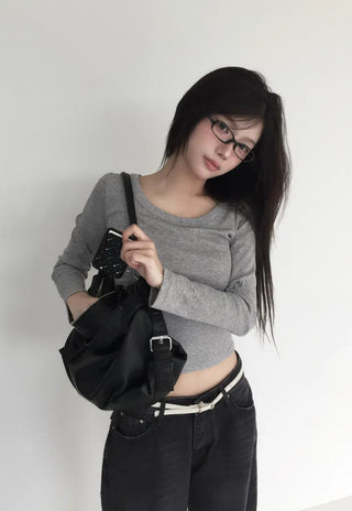 Select sleeve size/neckline MOMU BASIC long-sleeved T-shirt - 4 colors