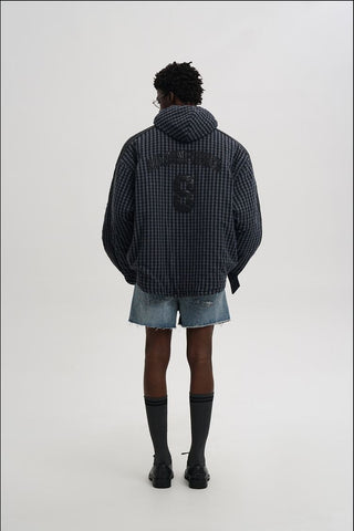[MASONPRINCE] Embroidered Plaid Jacket
