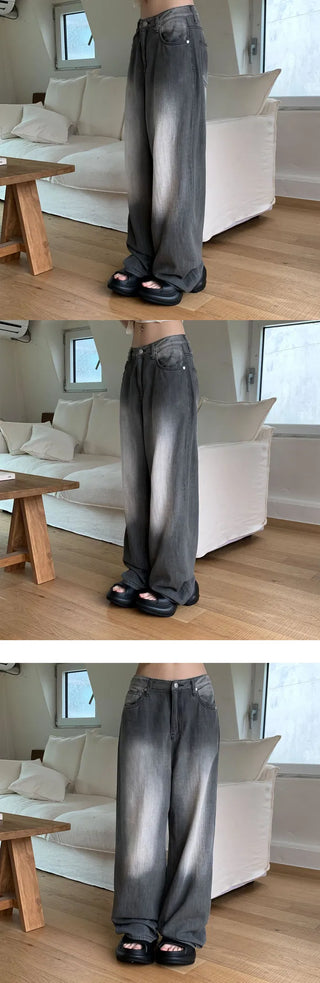 Cool summer denim ash brown Faded summer denim wide pt