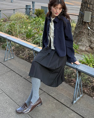 Pleated midi skirt