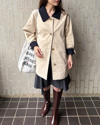 Loose-fit half trench coat