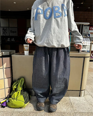 (Unisex) Two-pleat wide-leg pants