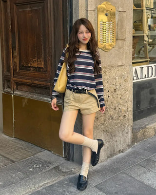 Striped oversized long t-shirt