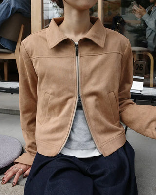 Suede cropped jacket