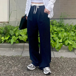 String stripe wide slacks