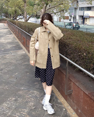 Single suede jacket