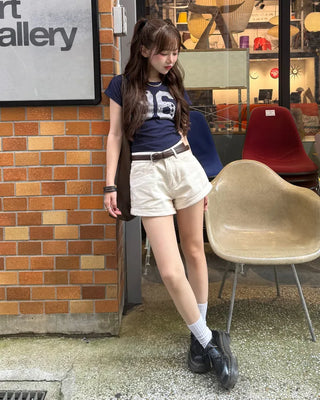 Belted shorts