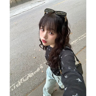 Ribbon Pattern Sheer T-Shirt