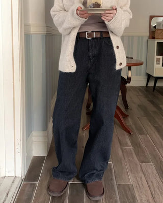 Striped Border Denim Pants