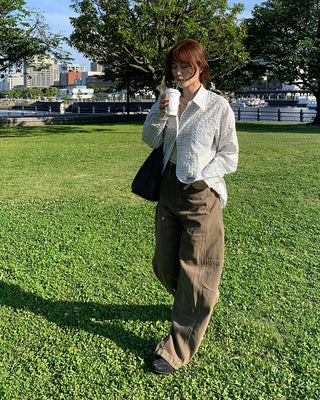 Wide-leg collar pants