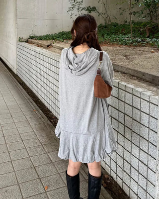 Peplum hoodie dress