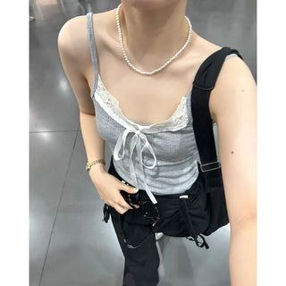 Lace ribbon camisole