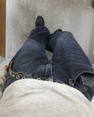 Side seam denim pants