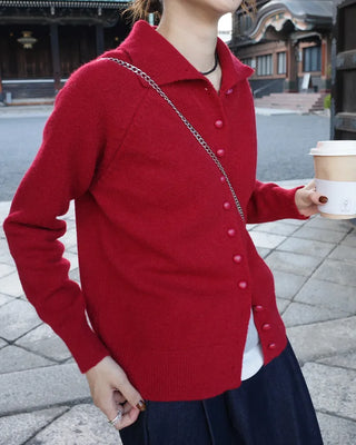 Zip-button knit cardigan