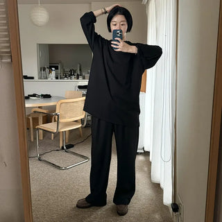 Oversized basic long-sleeved T-shirt