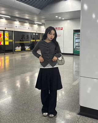 Lace long-sleeve T-shirt