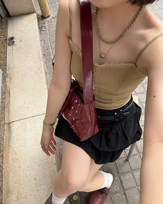Square studded shoulder bag