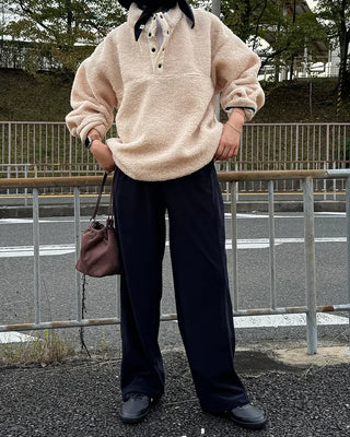Warm Button Fleece Anorak