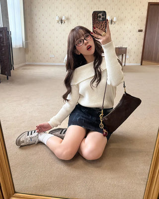 denim mini skirt