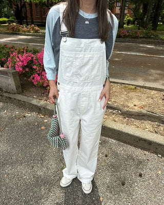 Cotton wide overalls