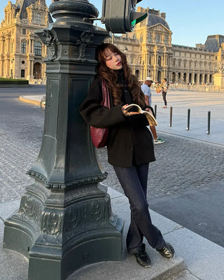 High-neck zip-up blouson