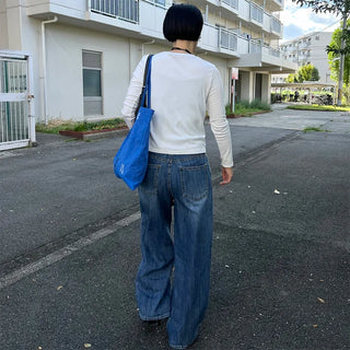 Wide denim pants
