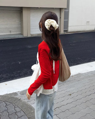 Scarf set with polka dot design sleeveless top