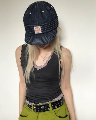 Denim Stitch Camp Cap