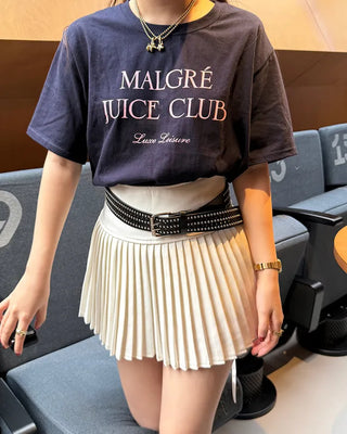 Slim pleated mini skirt