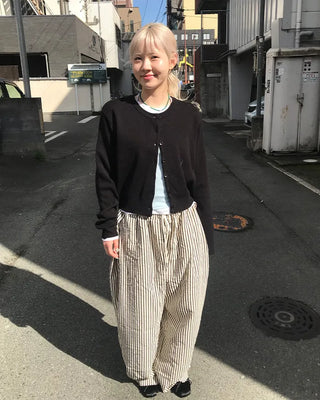 Simple round neck cardigan